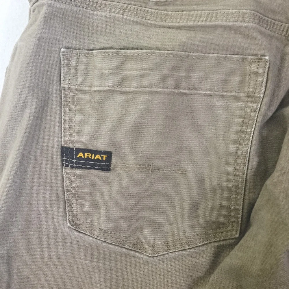 Ariat Rebar M4 Relaxed Straight Work Pants Mens 33x32 Field Khaki Canvas